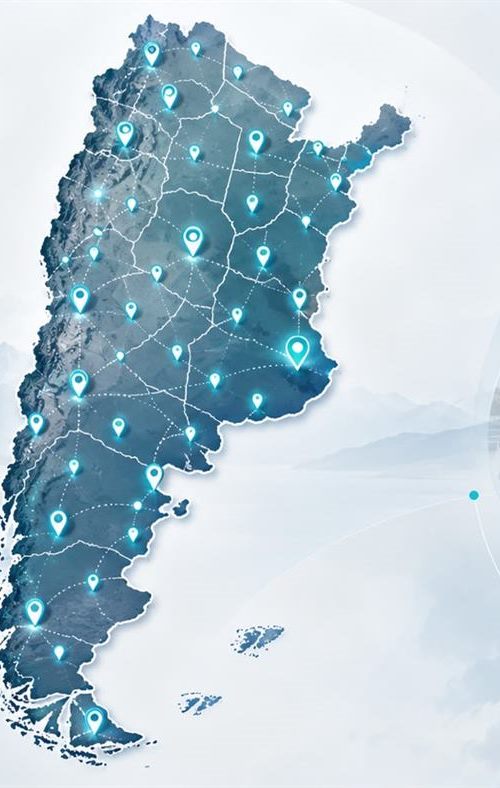 Mapa de Argentina con la ubicación de los proyectos de Tecnoaguas
