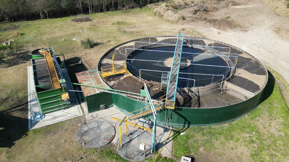 Planta de tratamiento del barrio privado Haras de Santa María, en funcionamiento